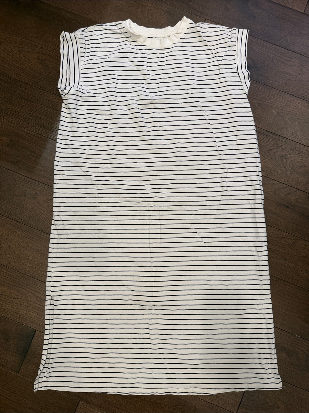 a new day White and Black Striped Tee Dress Size XL - C60-035